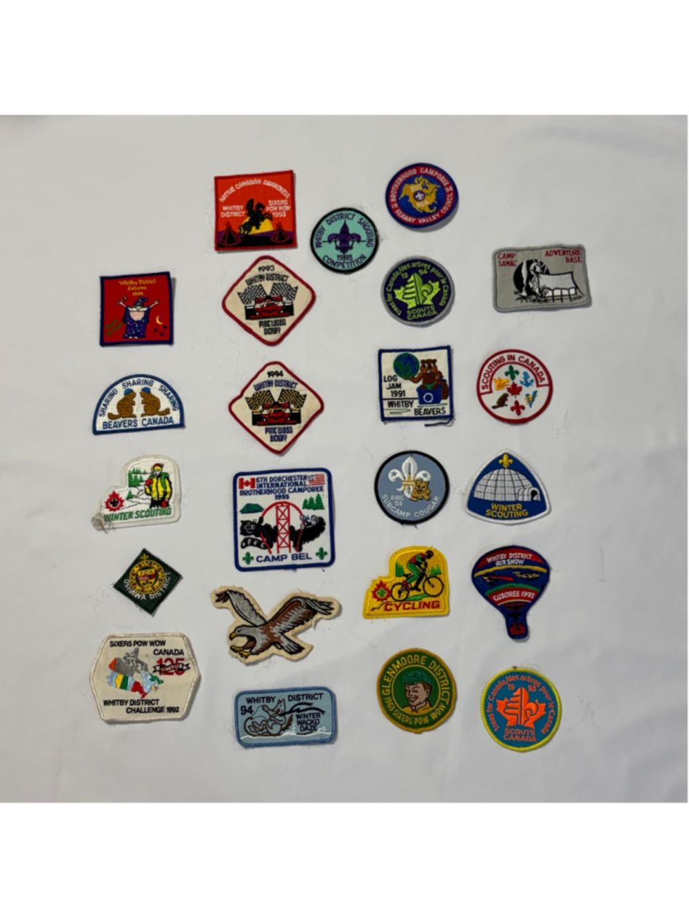 Vintage Scouts Canada Whitby District Patch Lot Camporee Cuboree Beaver Cub